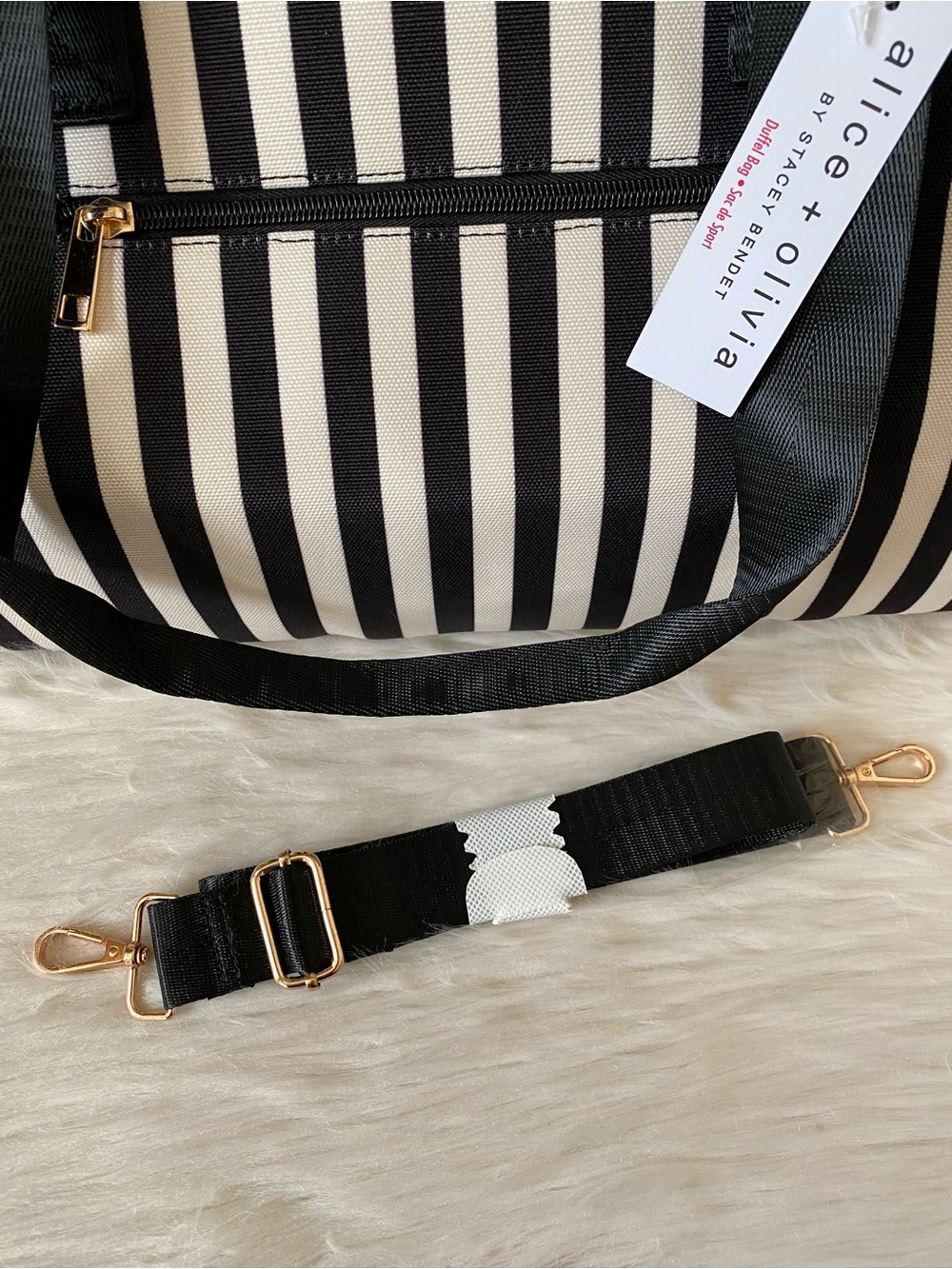 Alice + Olivia By Stacey Bendet Striped Duffel Bag - Picture 8 of 13